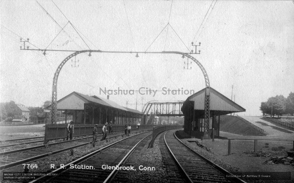 Postcard: Railroad Station, Glenbrook, Connecticut